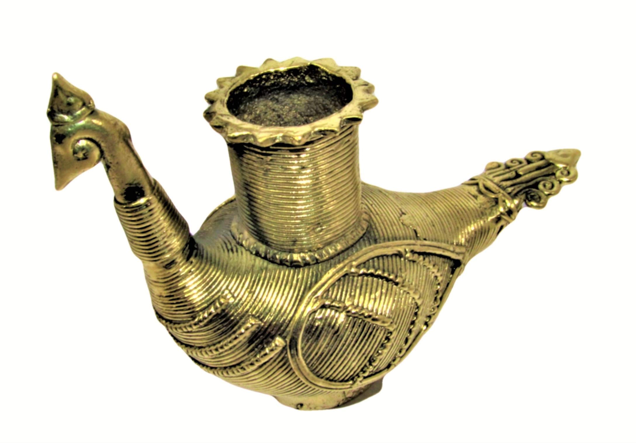 Buy OmSai ES Handcrafted Dhokra Metal Art Peocock Figurine with Candle