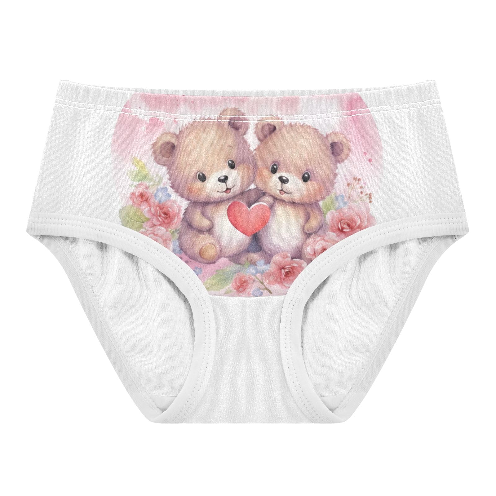 ALAZA Toddler Girls Cotton Hipster Underwear Soft Bear Heart 3 2 Pack 2T