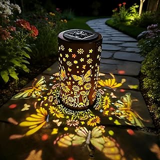 Colorful Butterfly Solar Lanterns,Outdoor Waterproof Hanging Hollow Proj...
