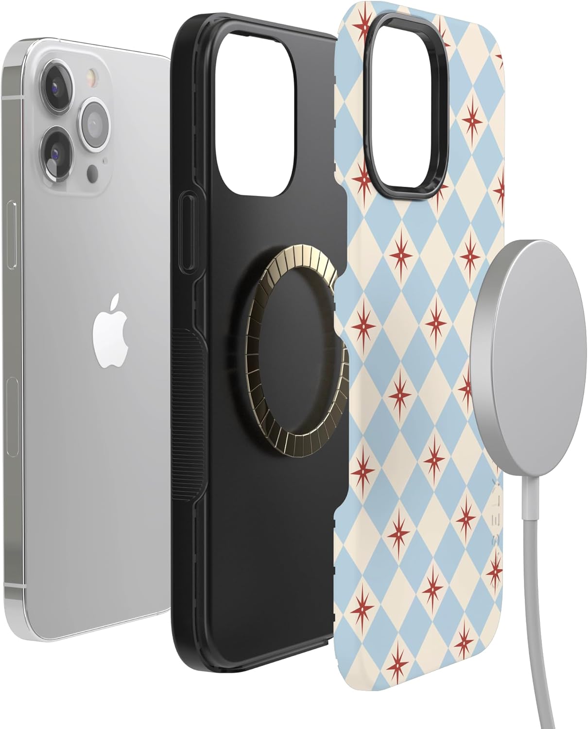 Casely iPhone 13 Pro Case | Chelsea Checker | Starlight Tiles | Bold Protective Design | Compatible with MagSafe