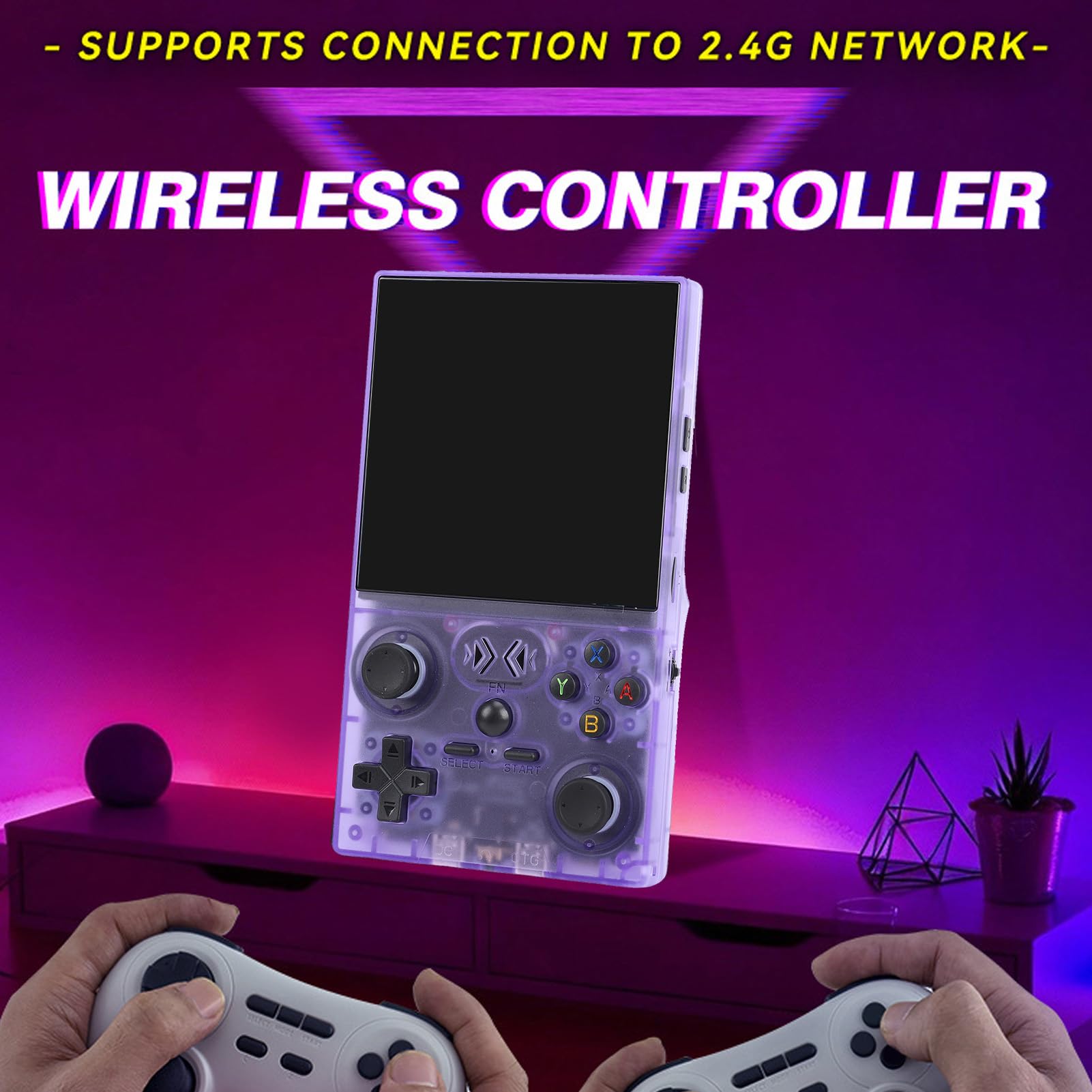 Generic Console da Gioco retrò, Dispositivo da Gioco per Console di Gioco Portatile Portatile con Schermo HD da 4 Pollici per Adulti e Adolescenti (PURPLE)
