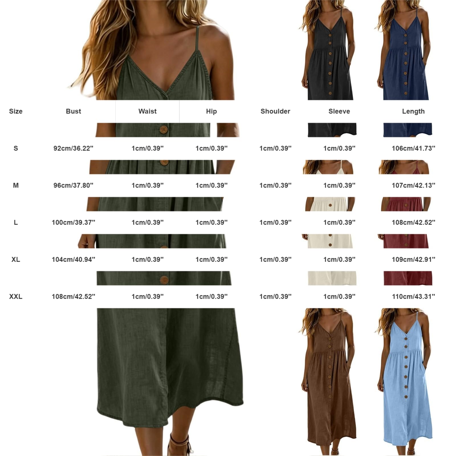 Vestido de verano para mujer, largo hasta la rodilla, vestido largo con tirantes, vestido largo de verano