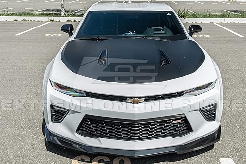 Miniatura 2 de Repuesto para Chevrolet Camaro SS 2016 actual | ZL1 estilo ABS plástico negro mate divisor de labio delantero faldas laterales y alerón trasero kit