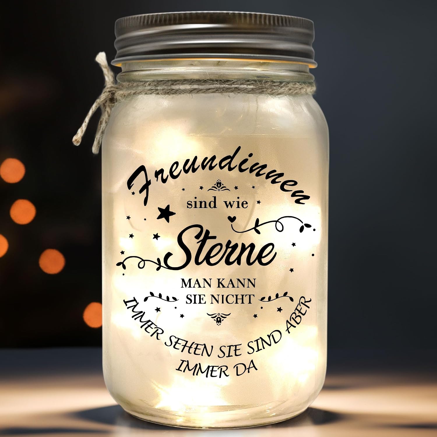 Charfia Geschenke für Frauen Freundinnen, Geschenk für Freundin LED Flaschenlicht mit Spruch, Beste Freundin Geschenke Geburtstag Weihnachten, Weihnachtsgeschenke für Frauen Freundschaftsgeschenke