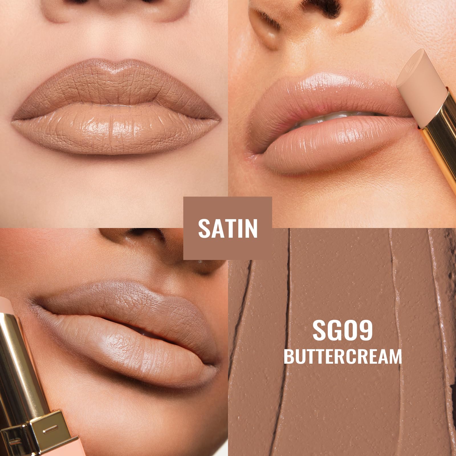 Oulac Satin Matte Brown Lipstick, Nude Long Lasting Lip Stick, Full Coverage with Smooth Creamy Texture Lip Colour - Image 3