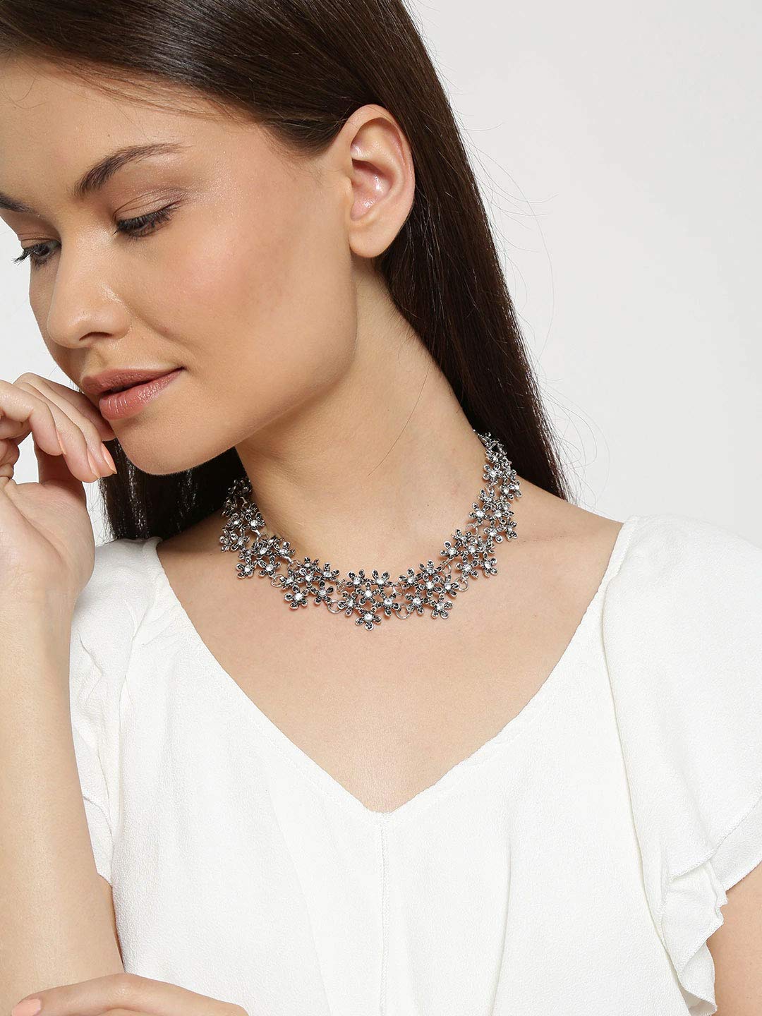 Stylish Oxidized Choker Necklace for Girls