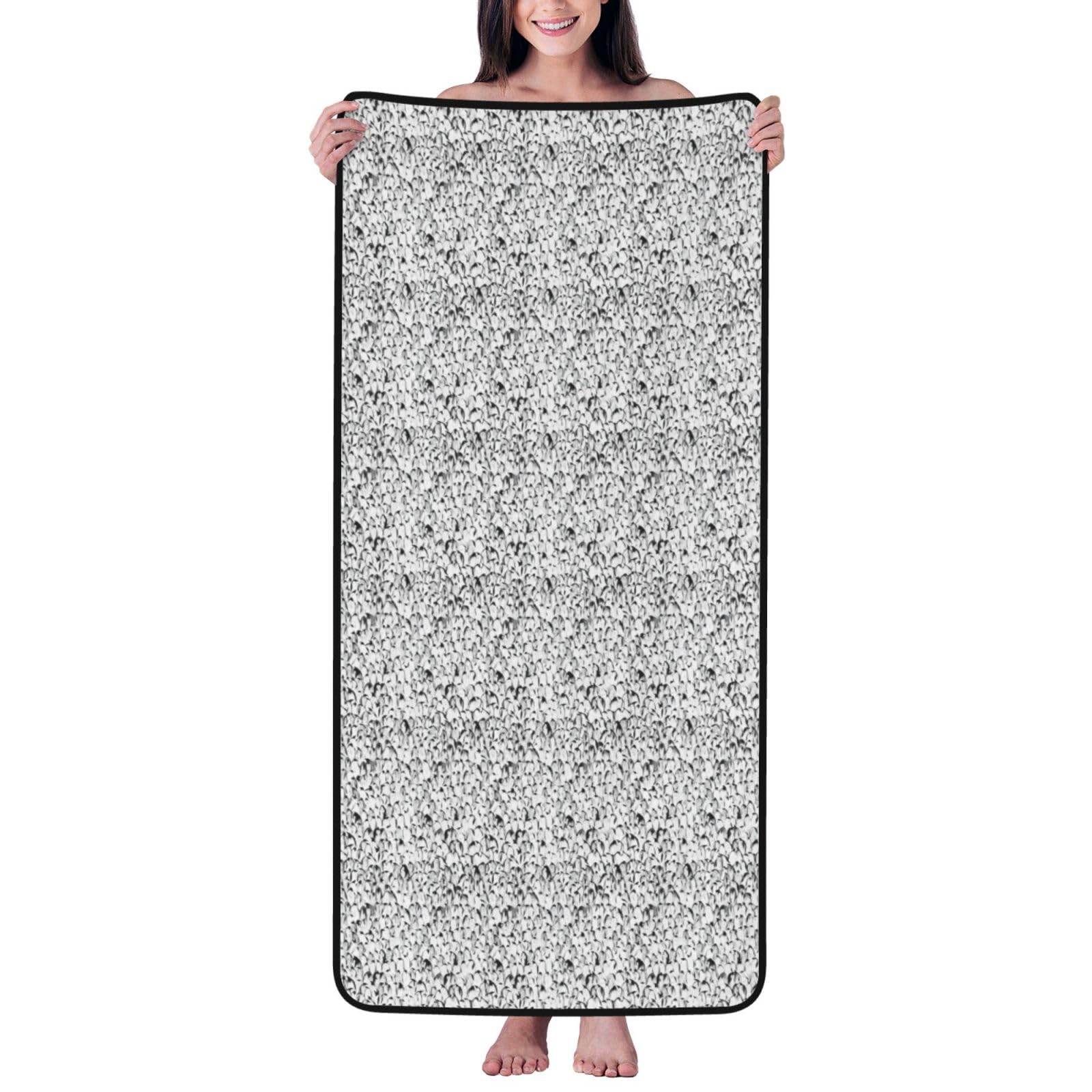 Toalla de baño de terciopelo coral absorbente con divertido diseño de pingüinos