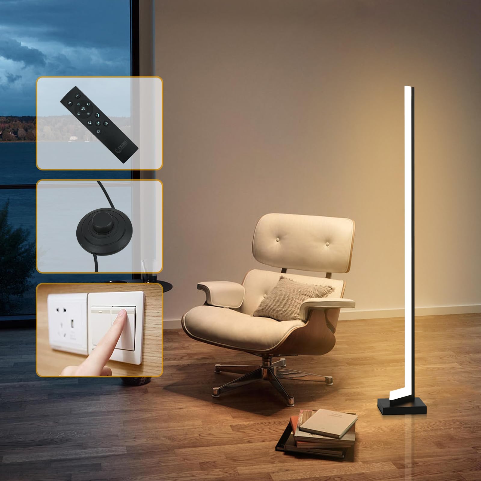 TXONE Corner Floor lamp,Standing lamp, with Remote Control