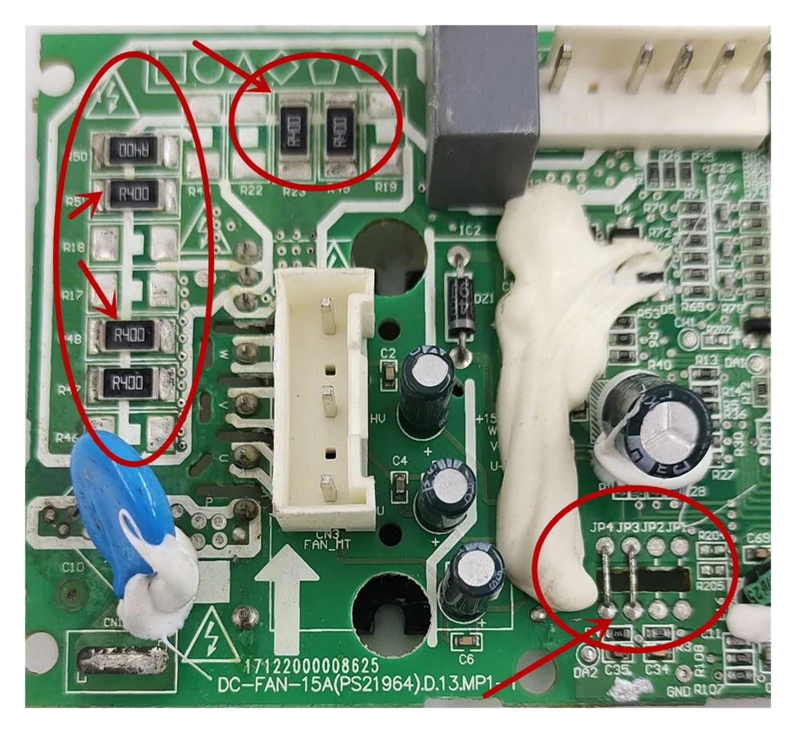 Do Płyty Sterowania Klimatyzatora DC-FAN-15A(PS21964).D.13.MP1-1 Moduł Wentylatora 17122000008625 Części