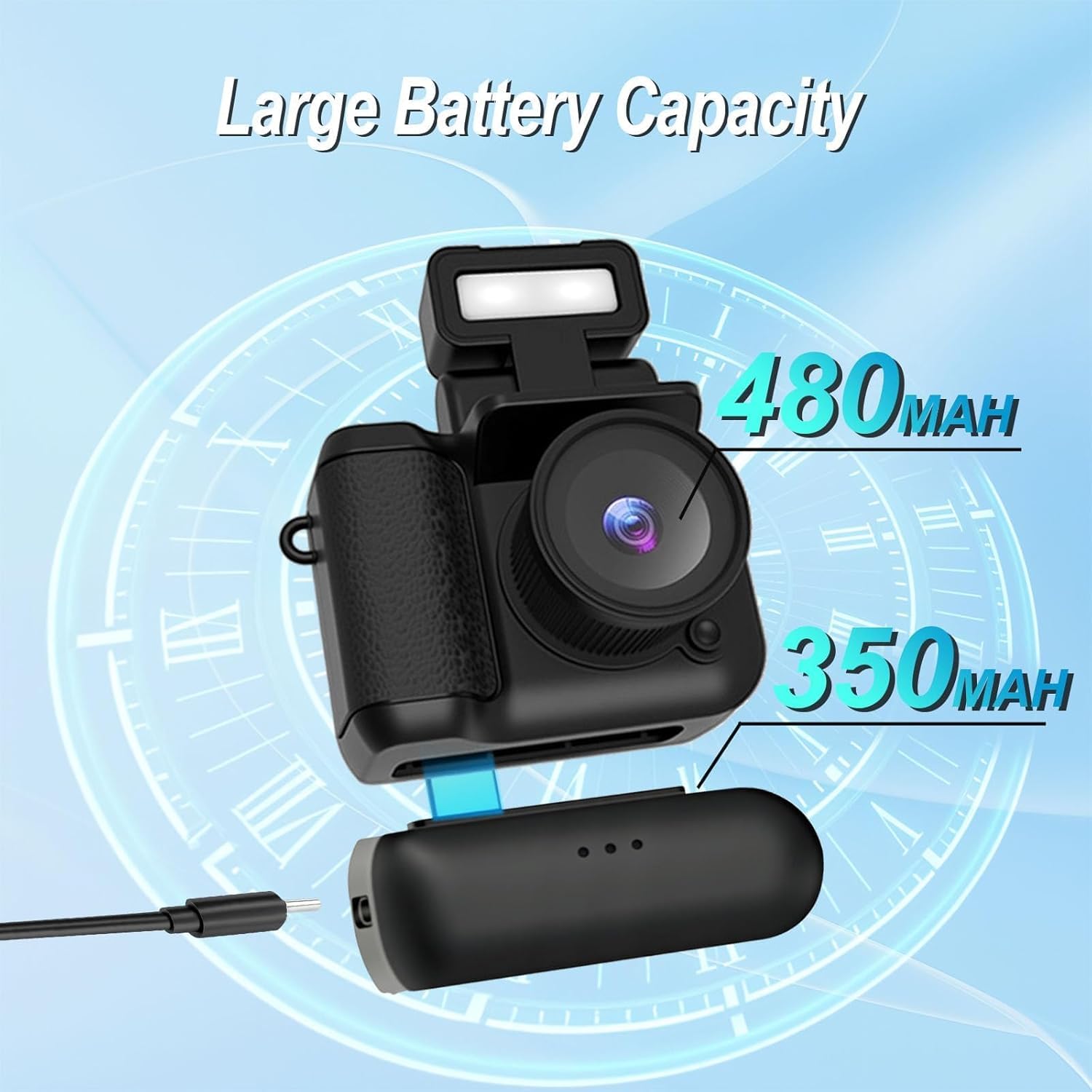 Mini cámara digital con tarjeta de 32 GB, estilo Y2K, FHD 1080P, mini cámara retro con base de carga y diseño de cámaras de llavero. Pantalla LCD de 1.4 pulgadas, cámaras vintage ultracompactas