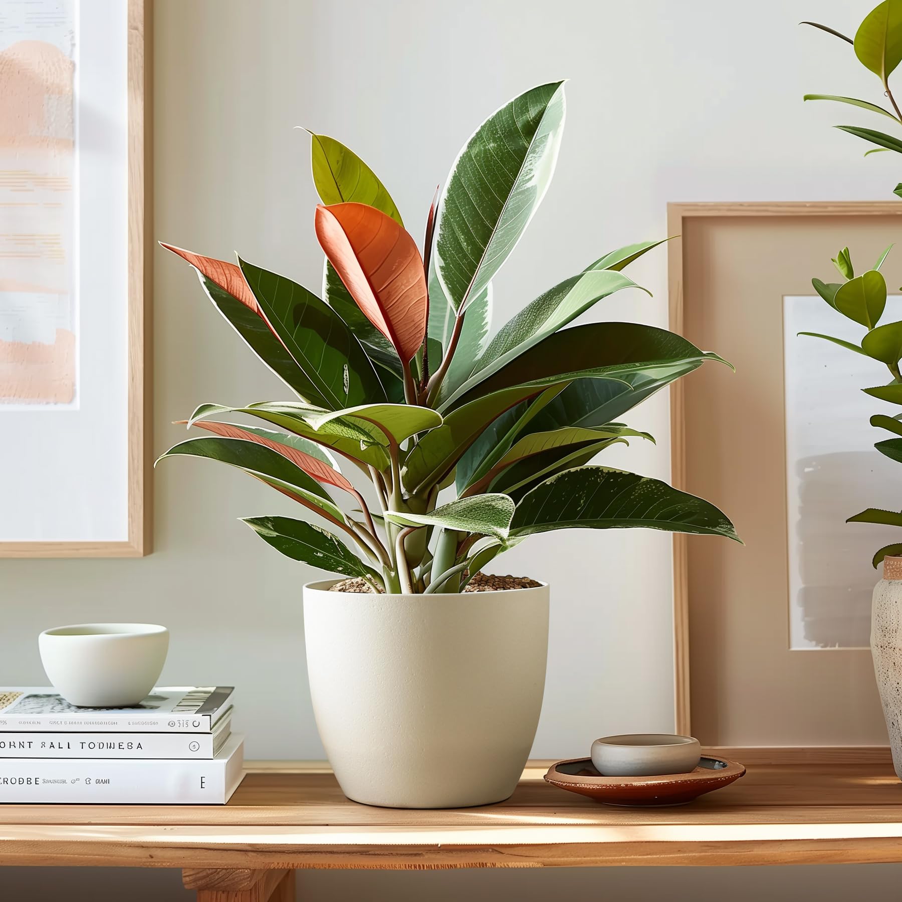 T4u Auto Riego Plantador Blanco 18CM Ronda Paquete de 4, Planta Maceta Cajas para Interiores Al Aire Libre Jardines de Windowsill Idea Regalo para Cumpleaños y Boda y Navidad