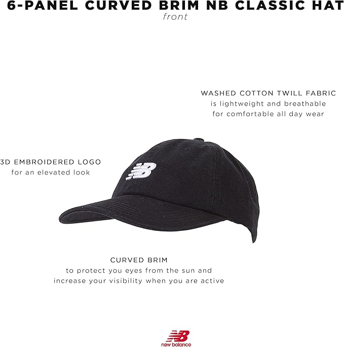 New Balance Mens and Womens Athletic 6-Panel Curved Brim Nb ...