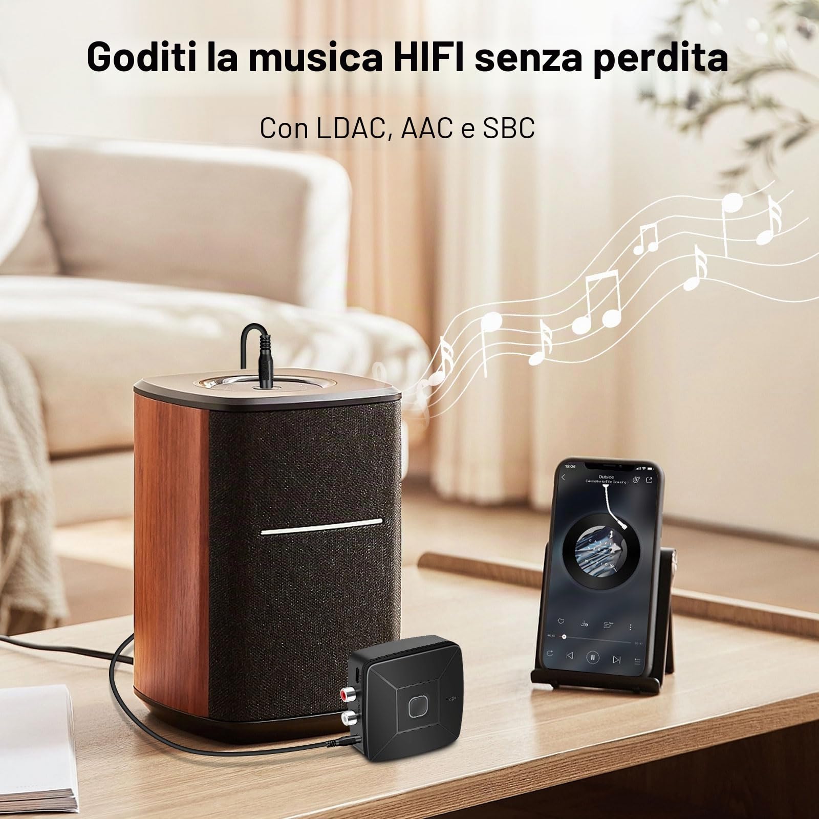 Ricevitore Bluetooth Auto, Aux Adattatore Jack 3.5 mm, Cancellazione del Rumore, Doppia