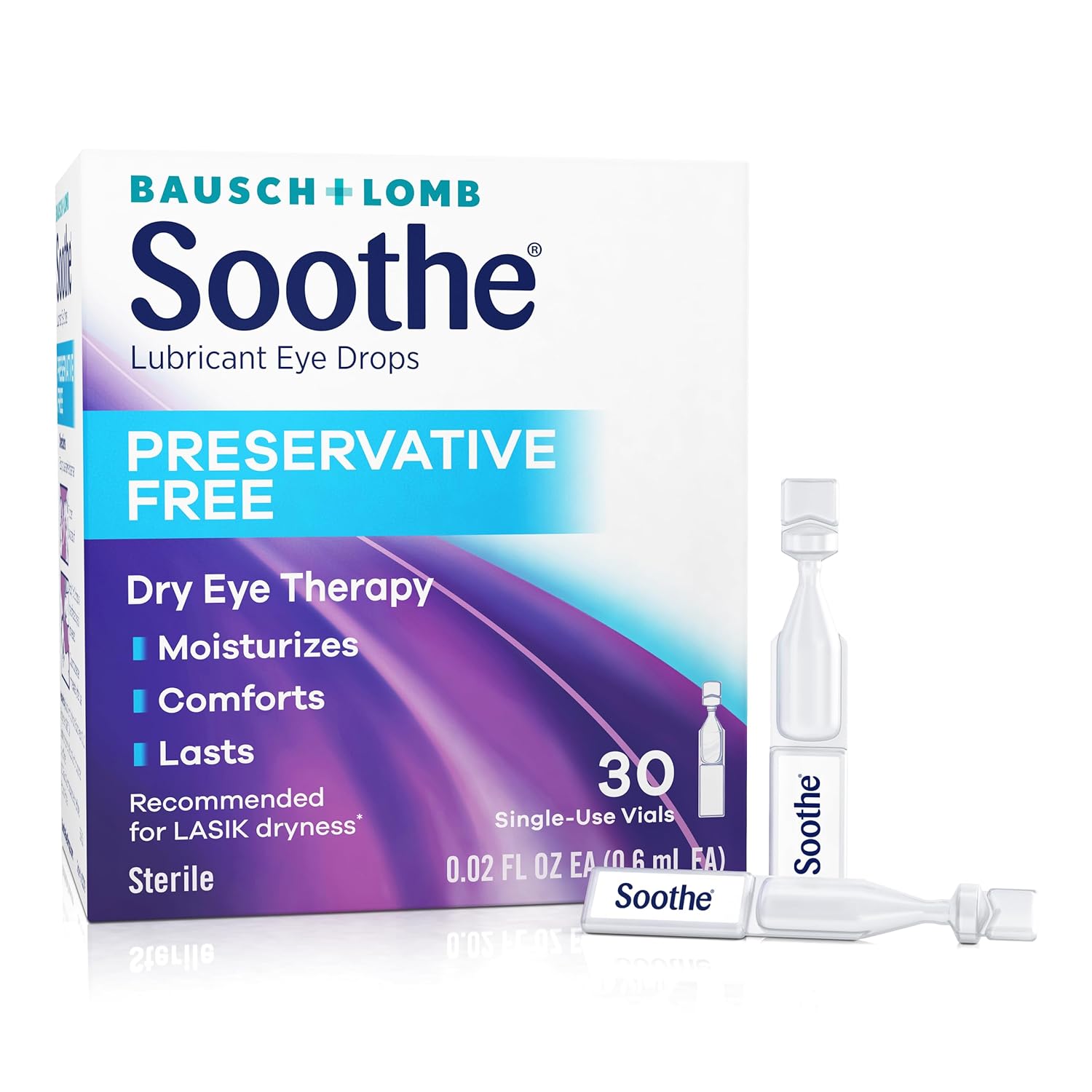 Soothe Preservative-Free Lubricant Eye Drops Dry Eye Relief Moisturizing for Fast Relief Gentle Enough for Sensitive Eyes and