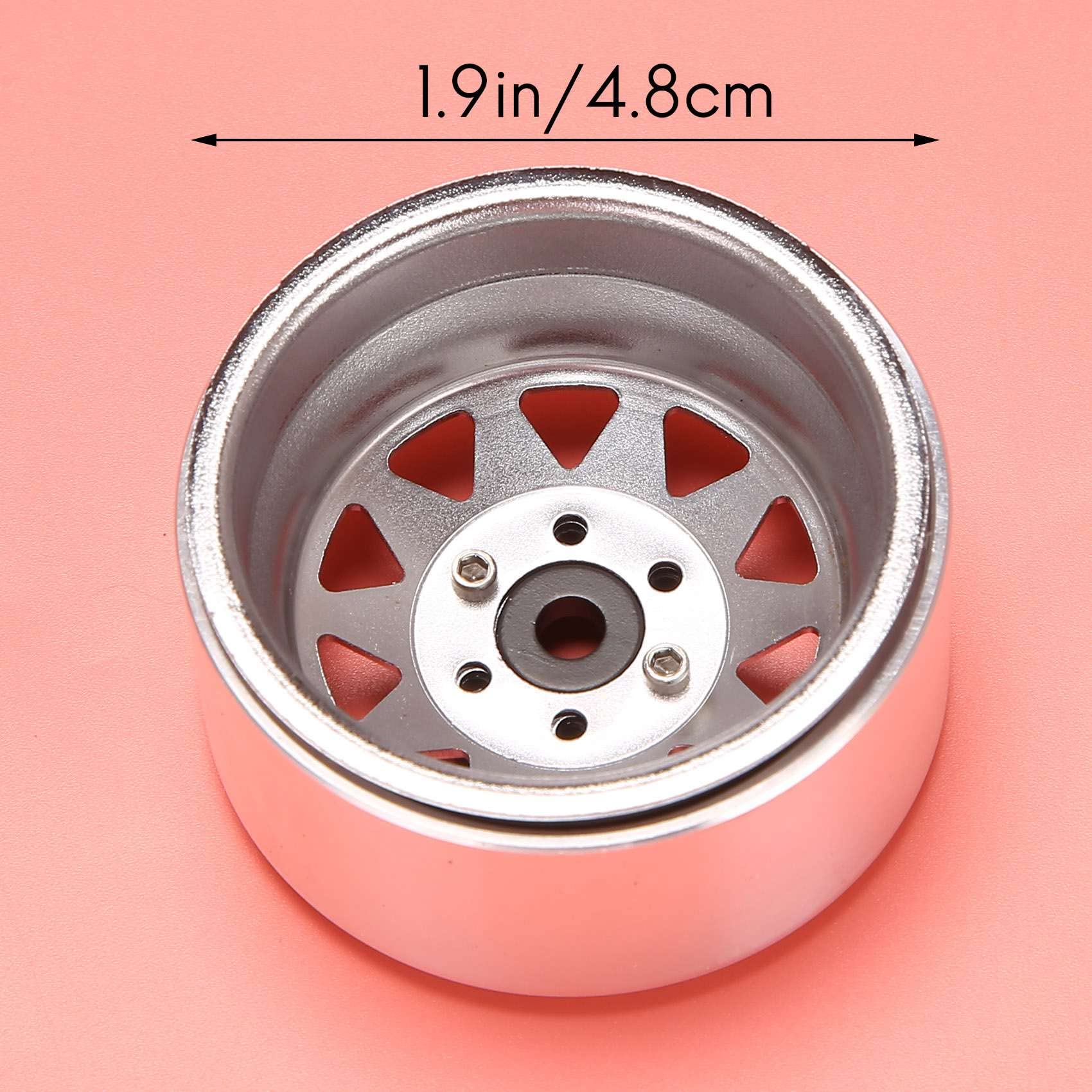 RUSWEST 4 PièCes Wagon à Plat Profond 1.9 Jante de Moyeu de Roue en MéTal Verrouillage pour 1/10 Crawler TéLéCommandé SCX10 90046 TRX4 D90,2