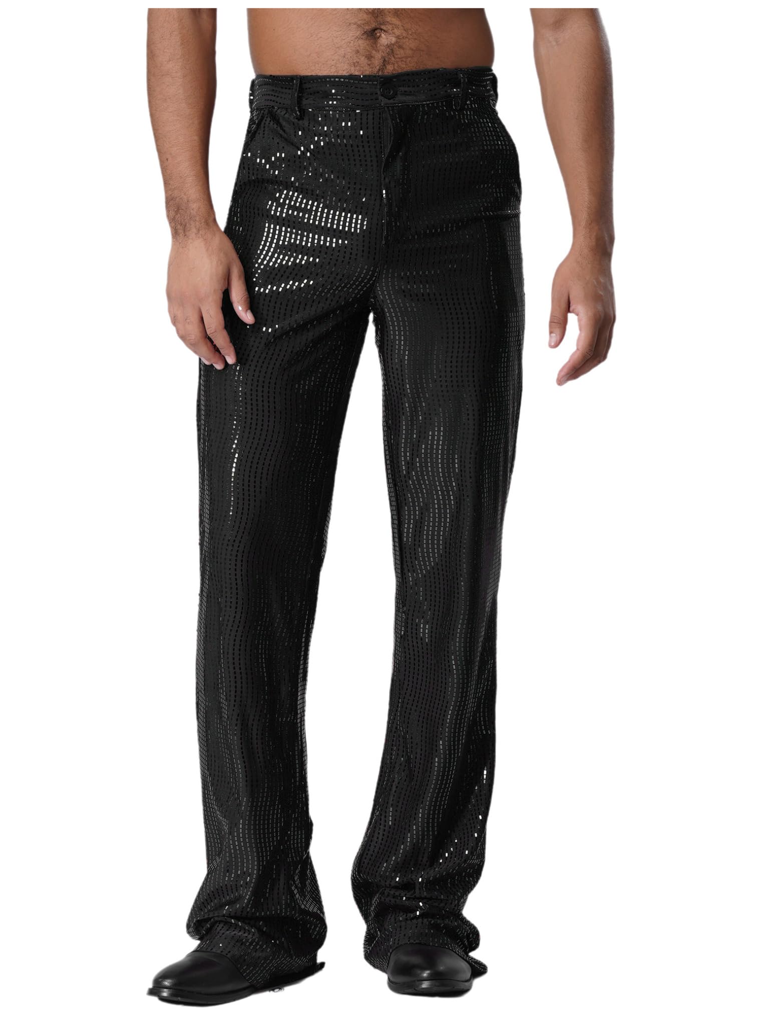 Choomomo Pantalones retro años 70 80 para hombre, brillantes, jazz, baile escénico