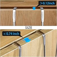 Vista 3 de Gancho para colocar sobre gabinete, paquete de 4 ganchos multiusos para colocar sobre el gabinete, gancho para puerta para cajón con acero