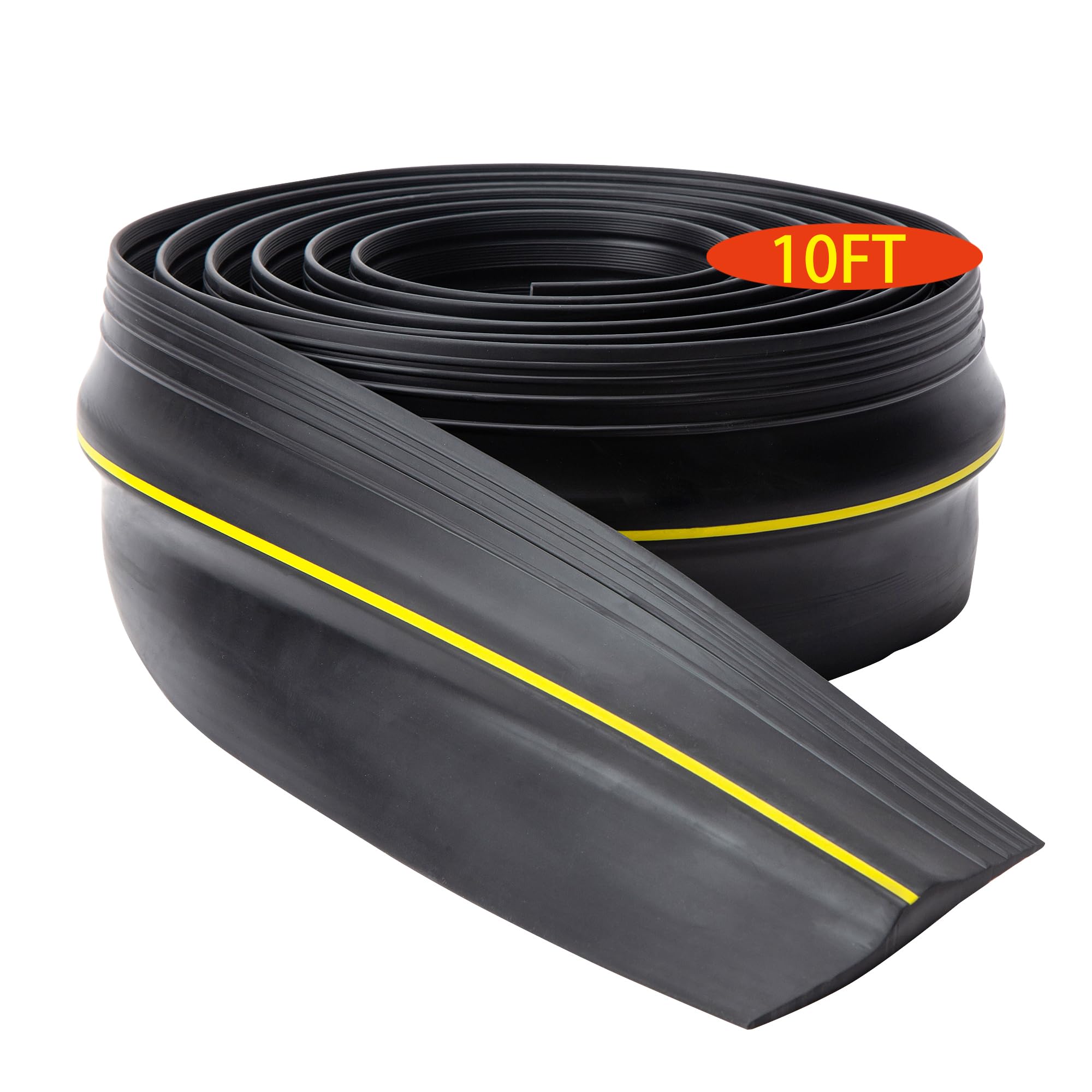 DbfengbilianWeatherproof Garage Door Bottom Threshold Seal Strip, Universal Garage Threshold Seal Strip, DIY Weather Stripping Replacement, Not Include Sealant/Adhesive(Black, 10FT)