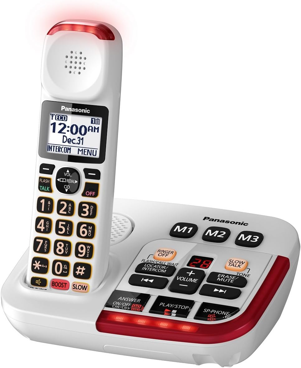 60% Off Discount Panasonic Amplified Cordless Phone KX-TGM420W with Enhanced Noise Reduction and Digital Answering Machine - 1 Handset (White) Featured Product Panasonic Amplified Cordless Phone KX-TGM420W with Enhanced Noise Reduction and Digital Answering Machine - 1 Handset (White)