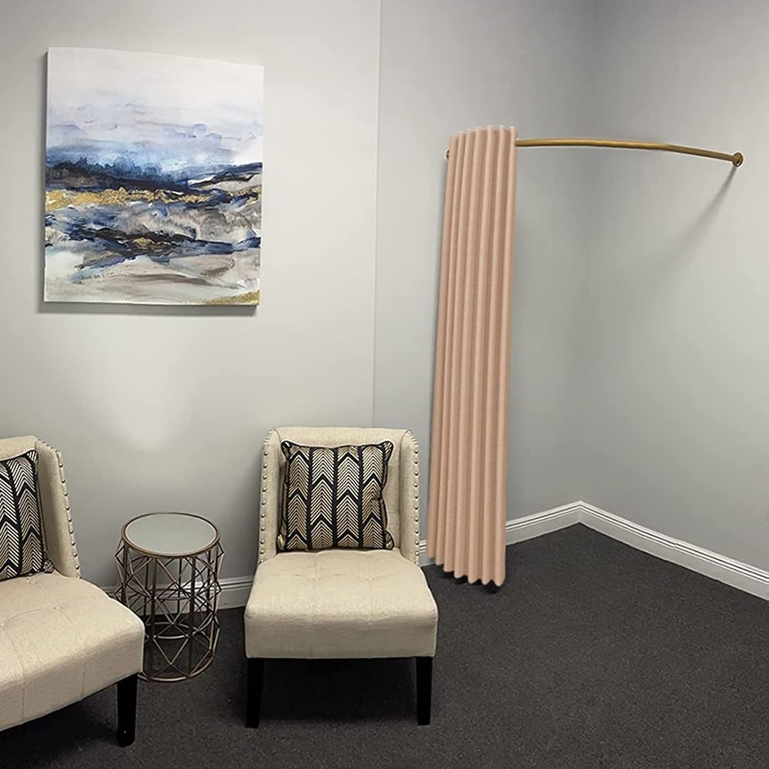 Changing Room, C Type Dressing Room, Portable Simple Changing Room, for Shopping Centre Office, Easy to Assemble (Color : Light Brown, Size : 100x100cm)