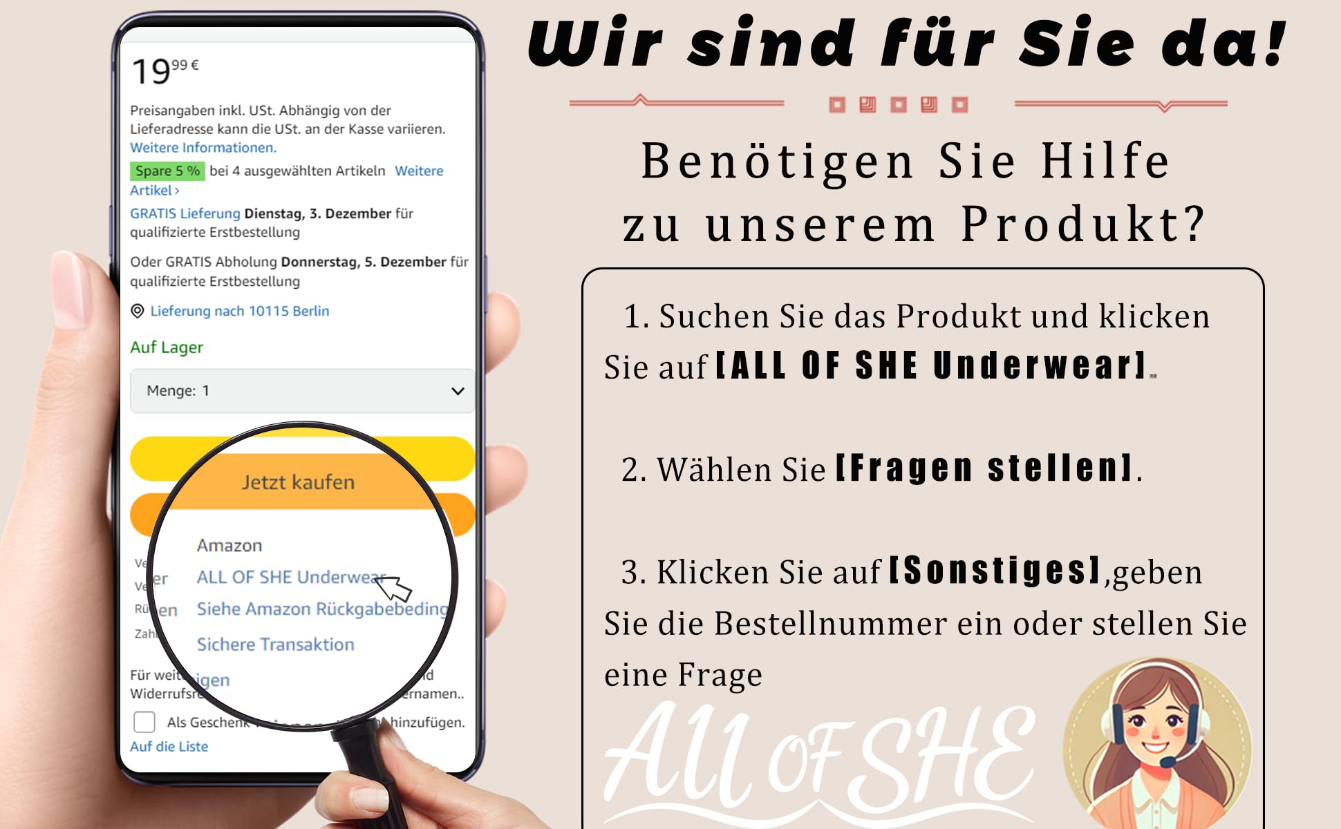 ALL OF SHE Boxershorts Damen Baumwolle–Unterwäsche Frauen Bequem und Unterhosen Atmungsaktiv, Pantys Damen Für Alltag, 6 Stück, Größen S-XXL