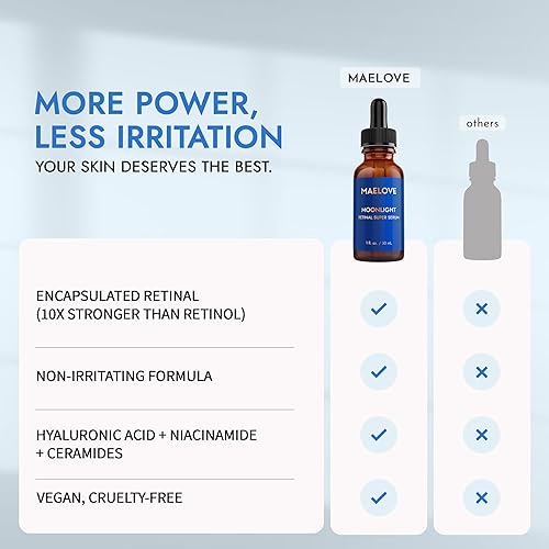 Miniatura 6 de MAELOVE Moonlight Advanced Retinal Super Serum, 10 veces más fuerte que el retinol regular, para suavizar líneas y arrugas, reducir manchas oscuras,