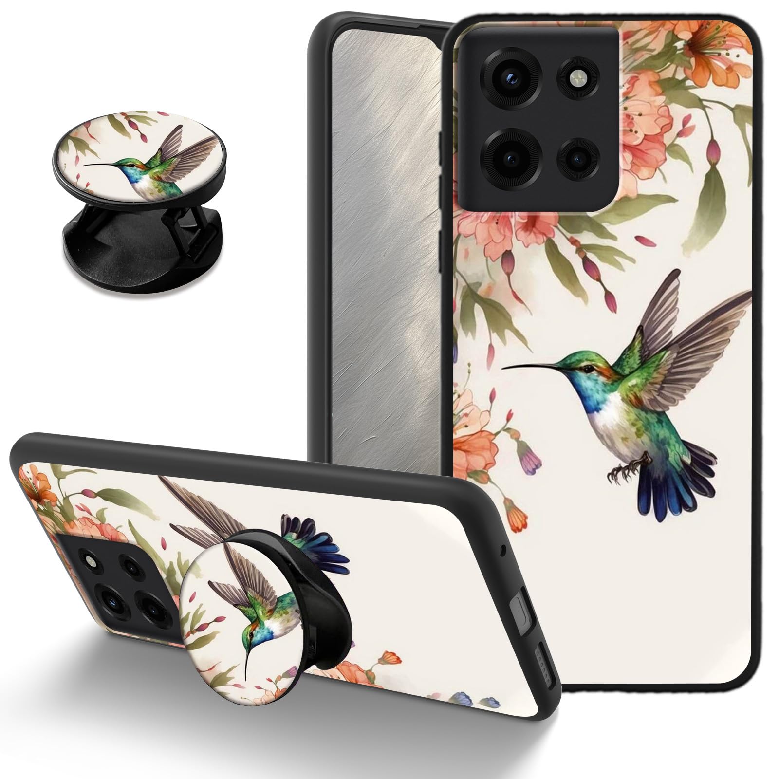 Soft TPU Phone Case for Motorola Moto G Power 5G 2025, Slim Protective Cover with Kickstand, Drop Protection Shock-Absorbing Wireless Charging