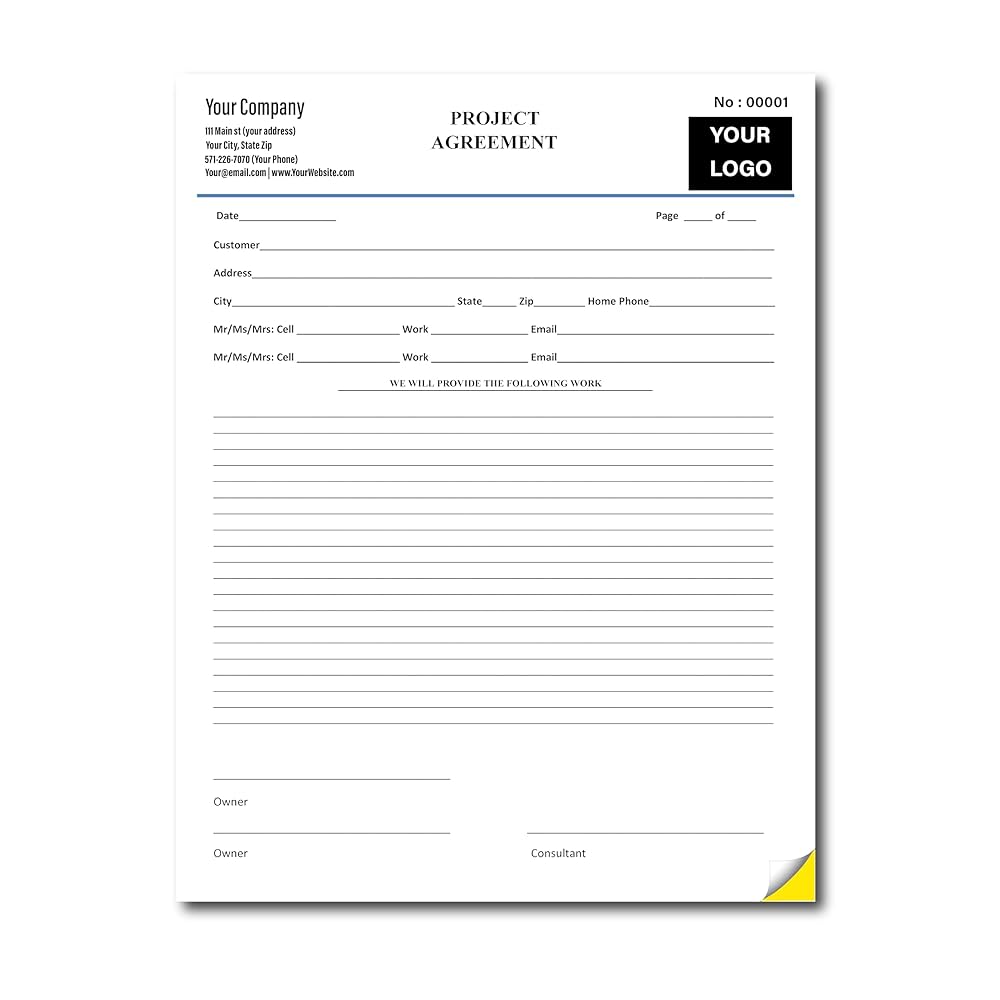 Amazon.com: General Contractor work Agreement Custom Printed with Your Company Information - Construction work contract - Handyman company contract, 2 Part NCR form, Remodeling Company form : Handmade Products amazon-com-general-contractor-work-agreement-custom-printed-with-your-company-information-construction-work-contract-handyman-company-contract-2-part-ncr-form-remodeling-company-form-handmade-products