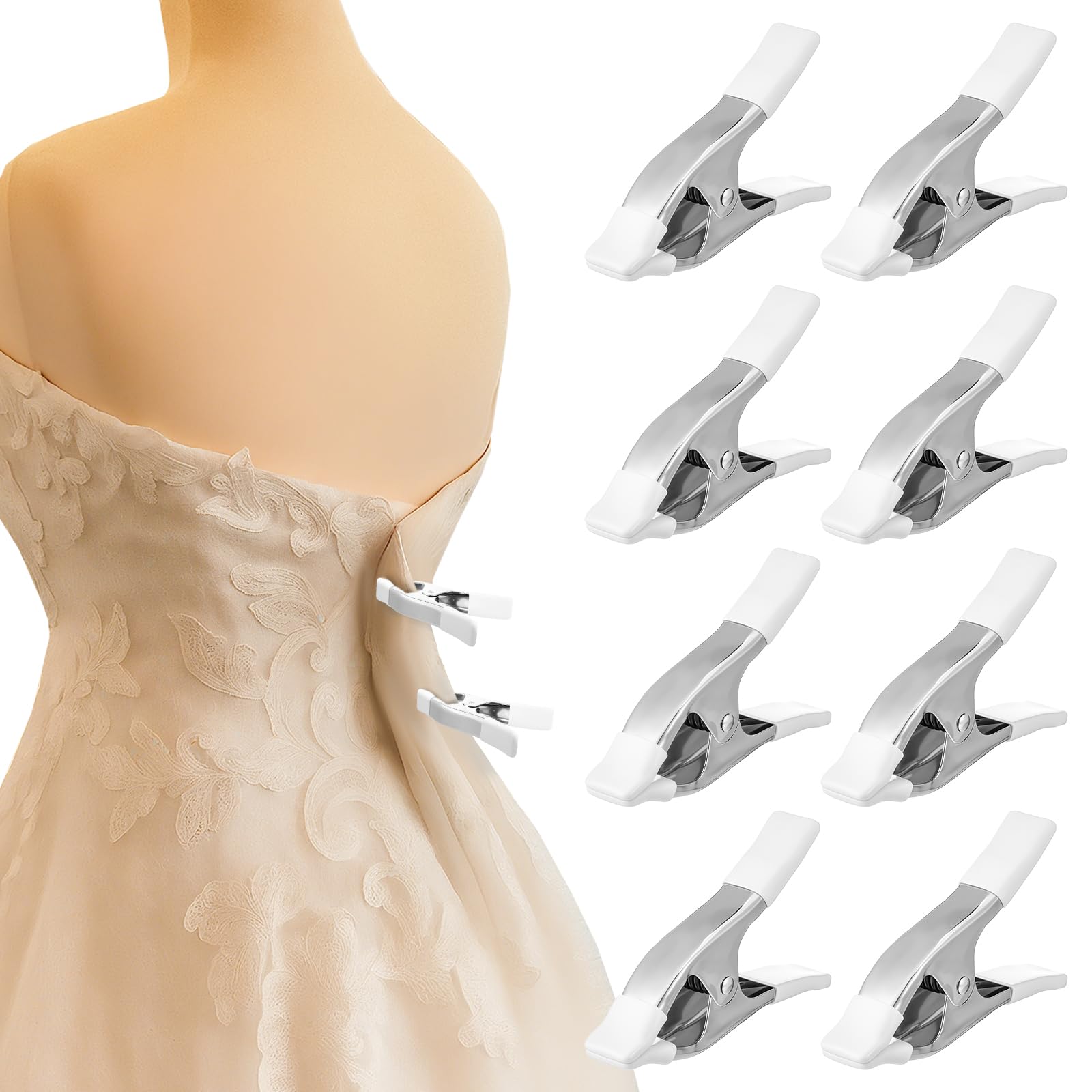 Amazon.com: LemonRoad 8 Pack 1.97 Inch Dress Clips Clothing Clamps for Fitting  Bridal Seamstress Mannequin Heavy Duty Fixed Clamp Wedding Photographer  Fashion Designers Dress Makers Salespeople : Home & Kitchen