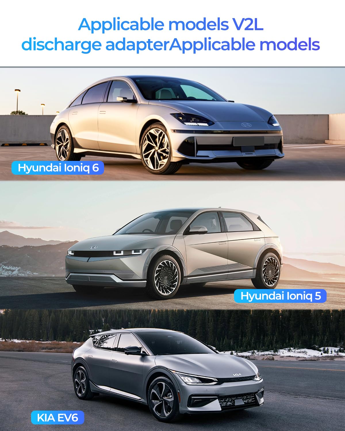 EVDANCE - Adattatore V2L compatibile con Hyundai Ioniq 5 e Ioniq 6, Kia EV6 da 15 Amp da veicolo a adattatore di ricarica per esterni
