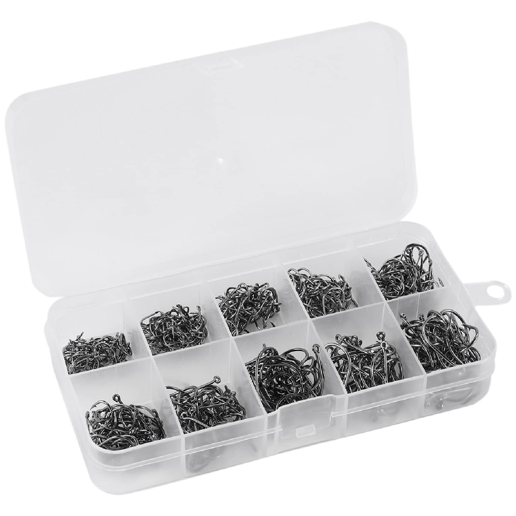 Lot De 500 Hameçons De Pêche Pour Carpe, Brochet, Truite – Tailles #6 à #15, Acier Carbone, Boîte De Rangement Incluse