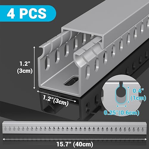 Miniatura 2 de Kit de conducto de cable de ranura abierta, 62.8 "(4 x 15.7) Gestión de cables para rack de servidor, conducto de gestión de cables para ocultar