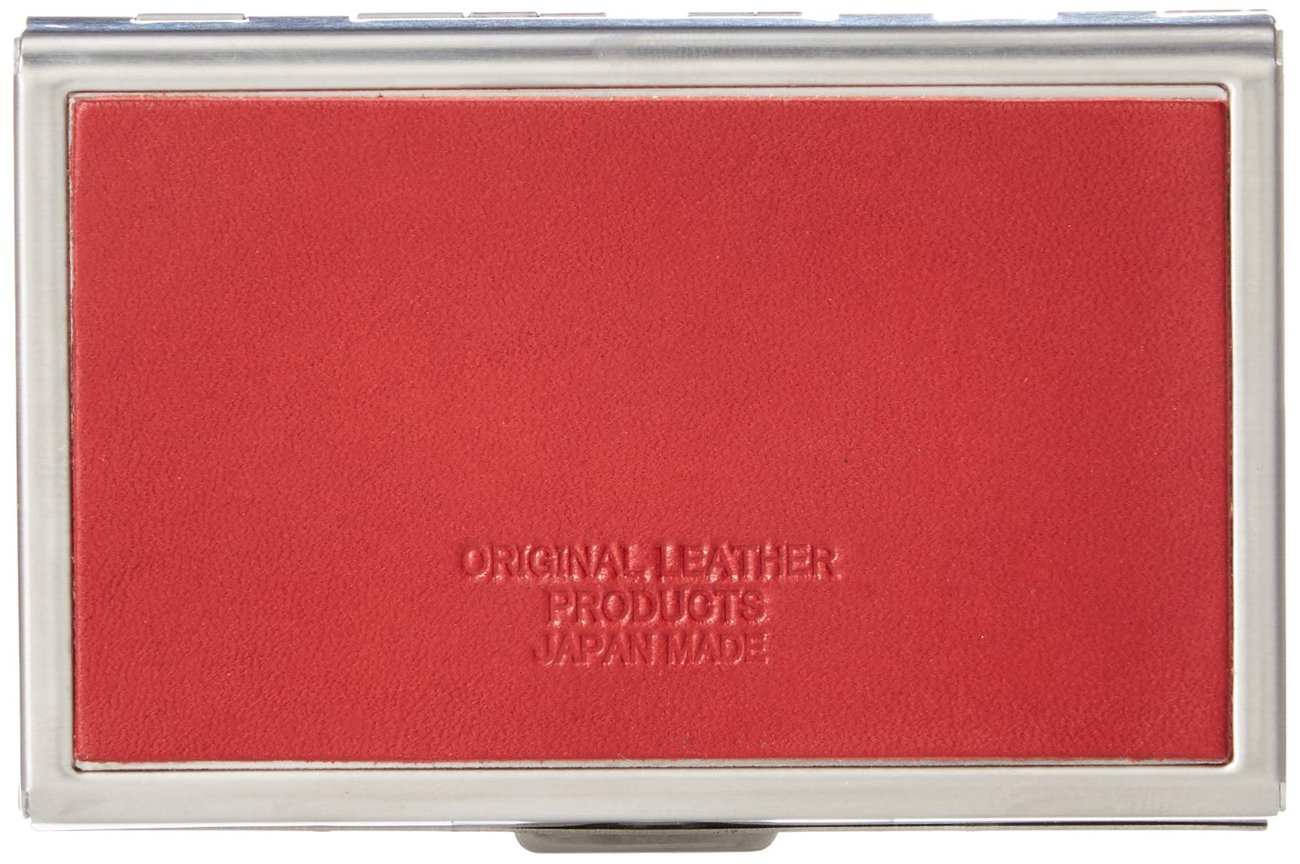 Naniwa leather (NANZ2) Unisex-Adult L-30354 Himeji Leather Qos Cigarette case (Metal), Red, One size