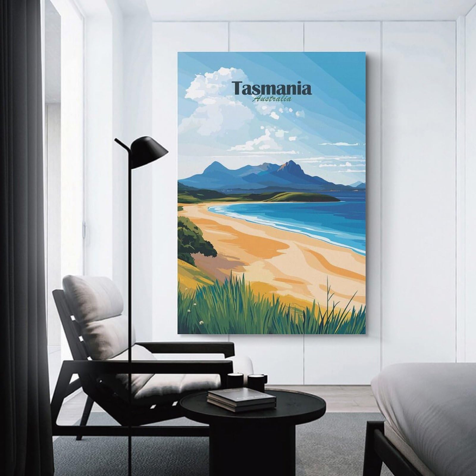 Junmoney Unframe-Style-5 Home Decor Wall Art Tasmania Beach Landscape, 24X36inch(60X90cm), For Bedroom Decor, Cosy Corners Or Studios, Decorative Wall Art For Cosy Rooms