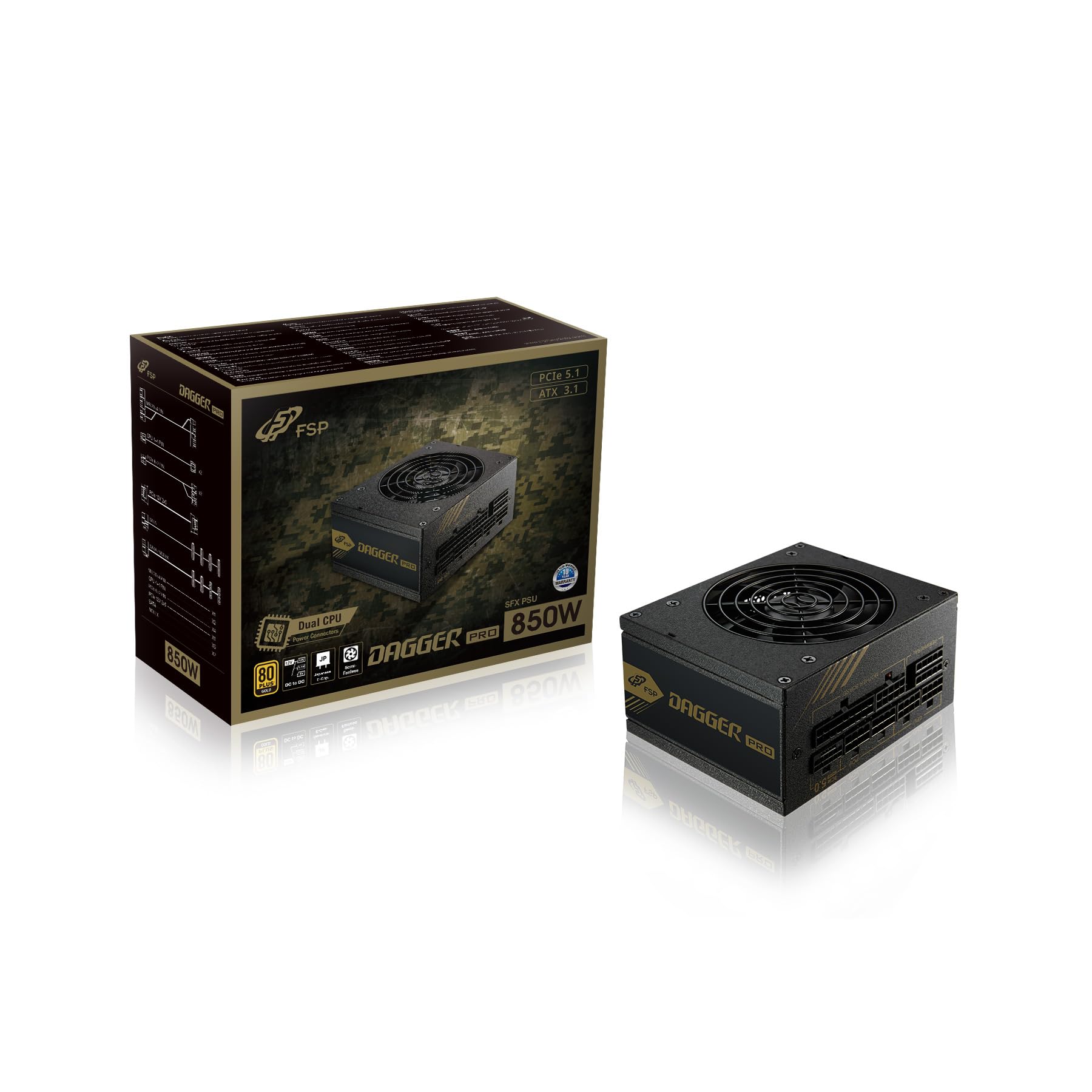 FSP DAGGER PRO 850W ATX3.0 PCIe5.0対応 SFXフォームファクター電源