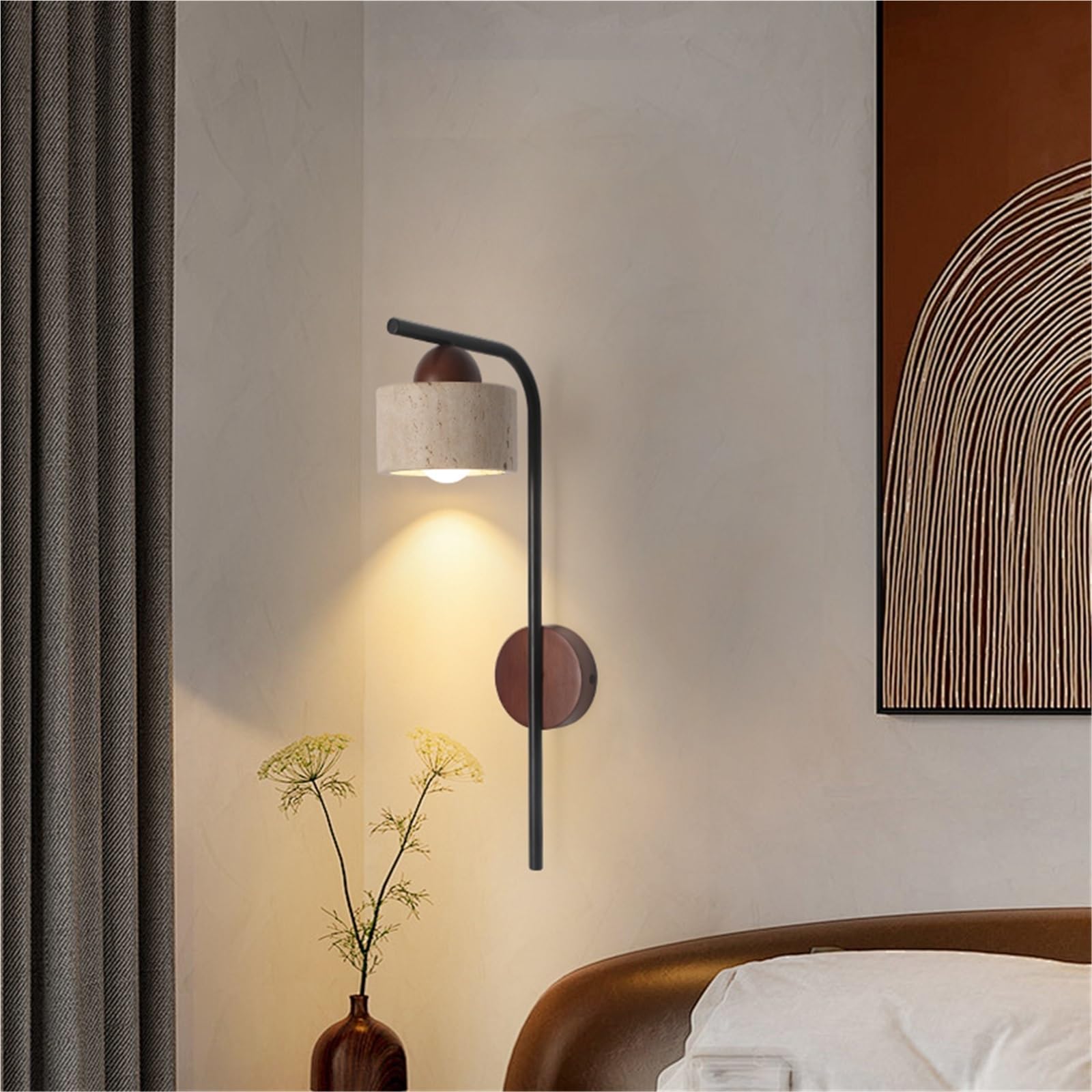 Kinkiety wewnętrzne Lampa artystyczna z orzecha kamiennego Retro wejściowe dekoracyjne kinkiety