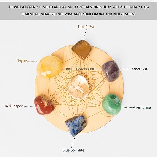 Miniatura 4 de Juego de cristales y piedras curativas, kit de cristales curativos con 7 piedras de chakras, paño de tarot, salvia para meditación, curación