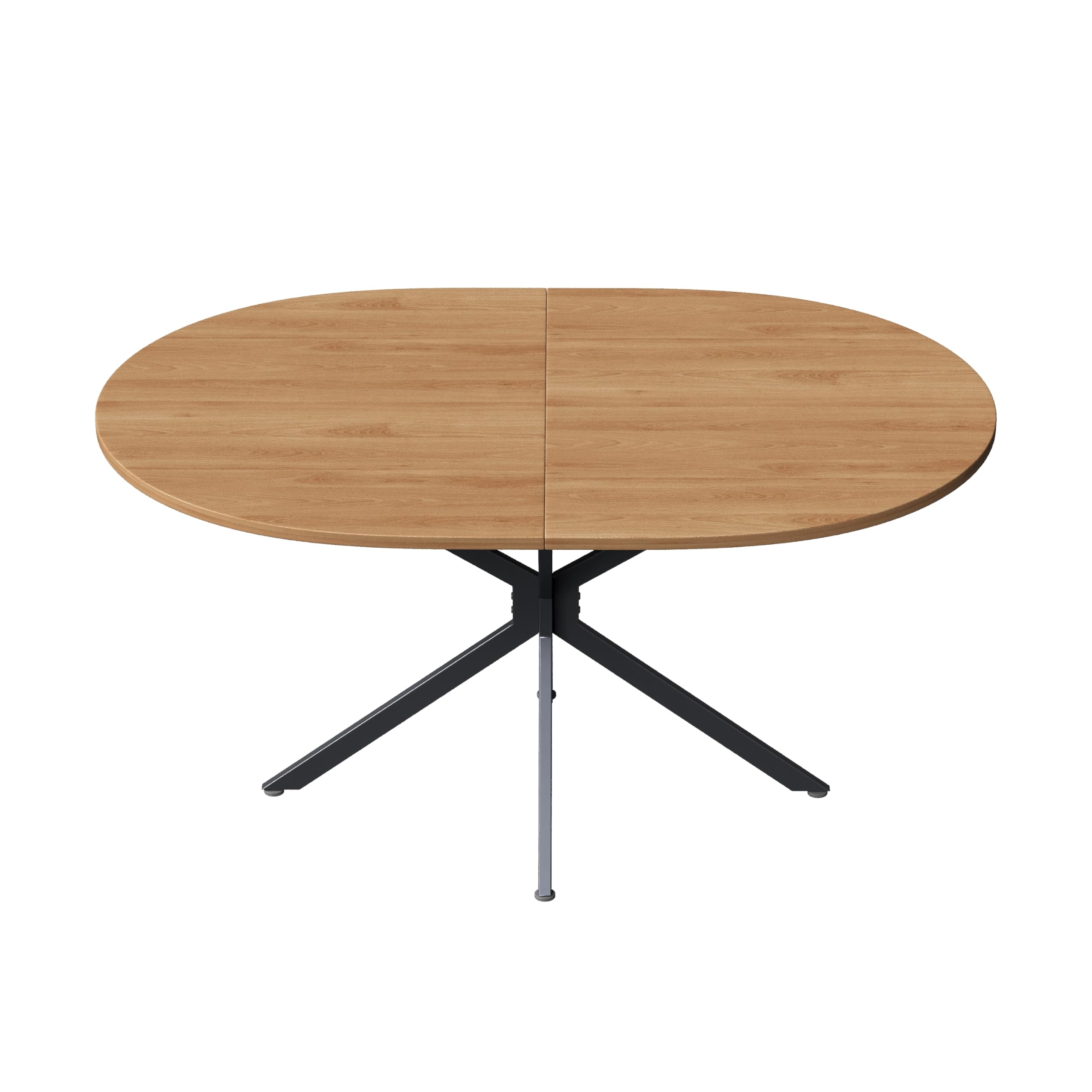 Merax Table de salle à manger ovale, table de salle à manger moderne et simple, pieds en métal, pour 4-6 personnes, convient pour salon, salle à manger, cuisine, bureau, jardin, 120 x 80 x 75,5 cm