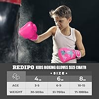 Vista 5 de Kids Boxing Gloves for Boys and Girls, Youth Boxing Training Gloves for Kids 3-15, 4&6OZ Punching Bag Kickboxing Thai Mitts MMA Training Sparring