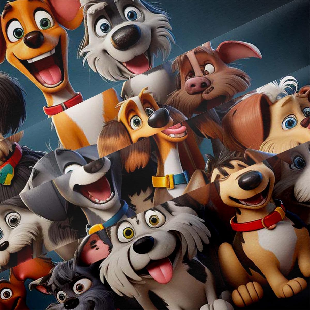 King Size Duvet Cover Dogs Bedding Sets Cute Kids Comforter Cover Sets for Boys Girls Animals Beding Cover Set,Includ 1 Duvet Cover and 2 Pillow Shams