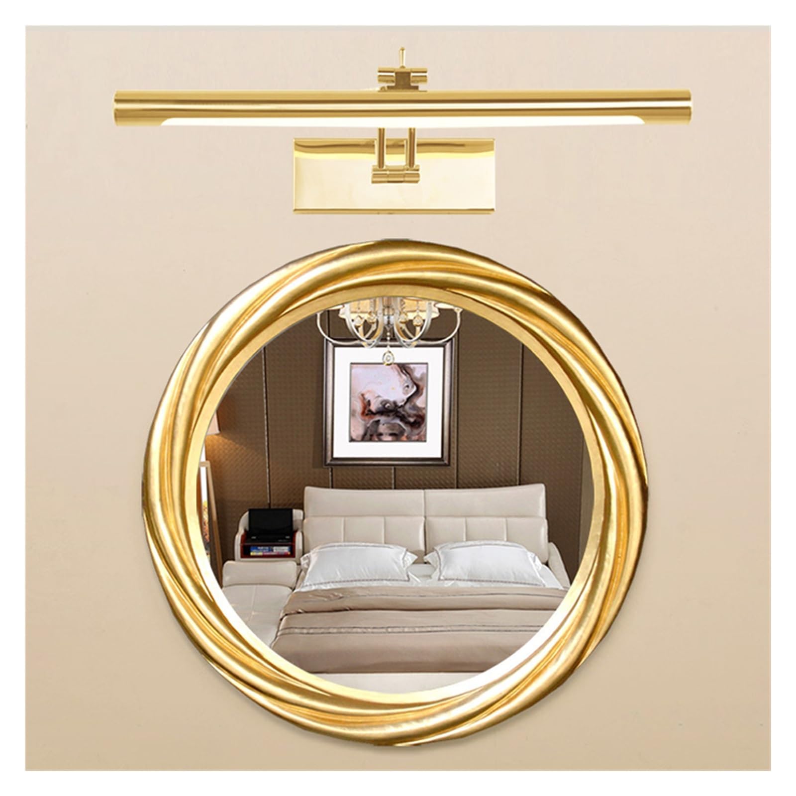 LED Wasserdichte Spiegelleuchte Winkelverstellbare Wandleuchte Home Hotel Edelstahl Badezimmerbeleuchtung Vielseitige Beleuchtung(9W 40CM,SILVER_NATURE)