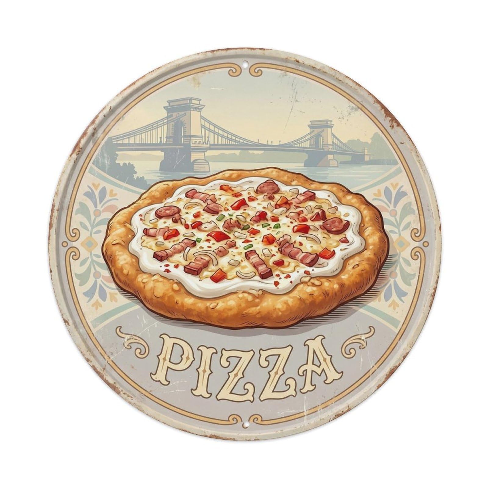 Restaurant Kitchen Pizzeria Italian Heritage Diner Metal Tin Sign