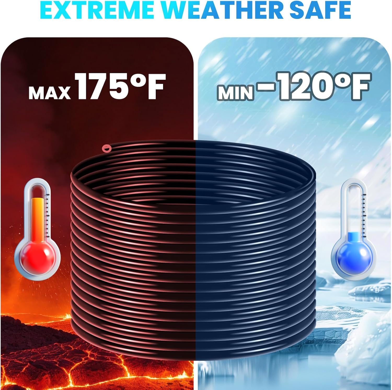 Self Sinking Aeration Hose 3/8" x 328', Weighted Kinkproof Aerator Pond Tubing for Pond, Aquaculture, Water Gardens & Fountains, with 4 Stainless Steel Hose Clamps & Menders
