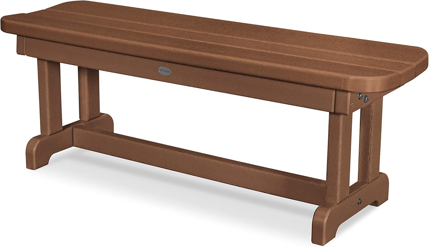 POLYWOOD PBB48TE Park 48" Backless Bench, Teak