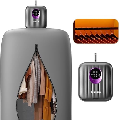 Miniatura 8 de Secadora de ropa portátil, secadora de ropa para 9-12 artículos, con ajuste de tiempo, control remoto, secadores portátiles para lavandería,