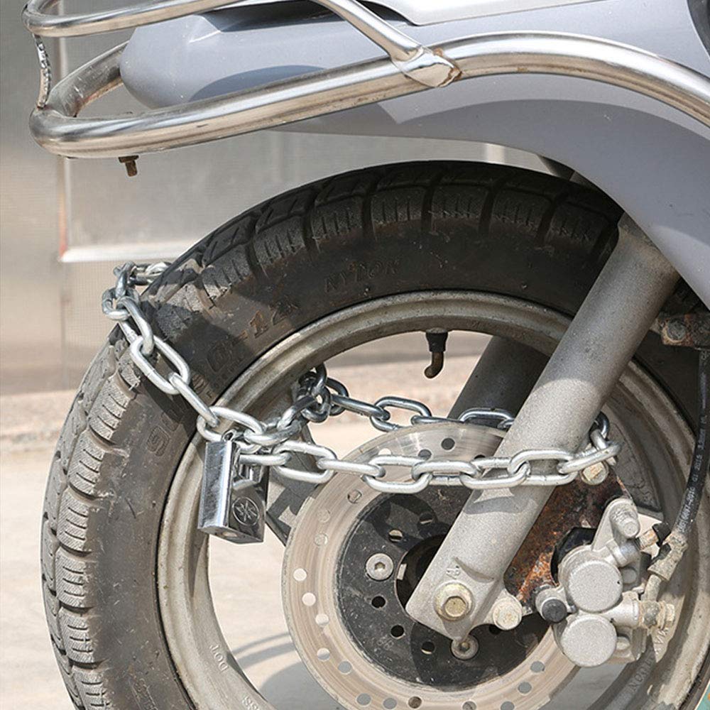 Lucchetto a catena di sicurezza per moto, moto, bici, lucchetto di sicurezza con nodo da 6 mm, 1,5 m