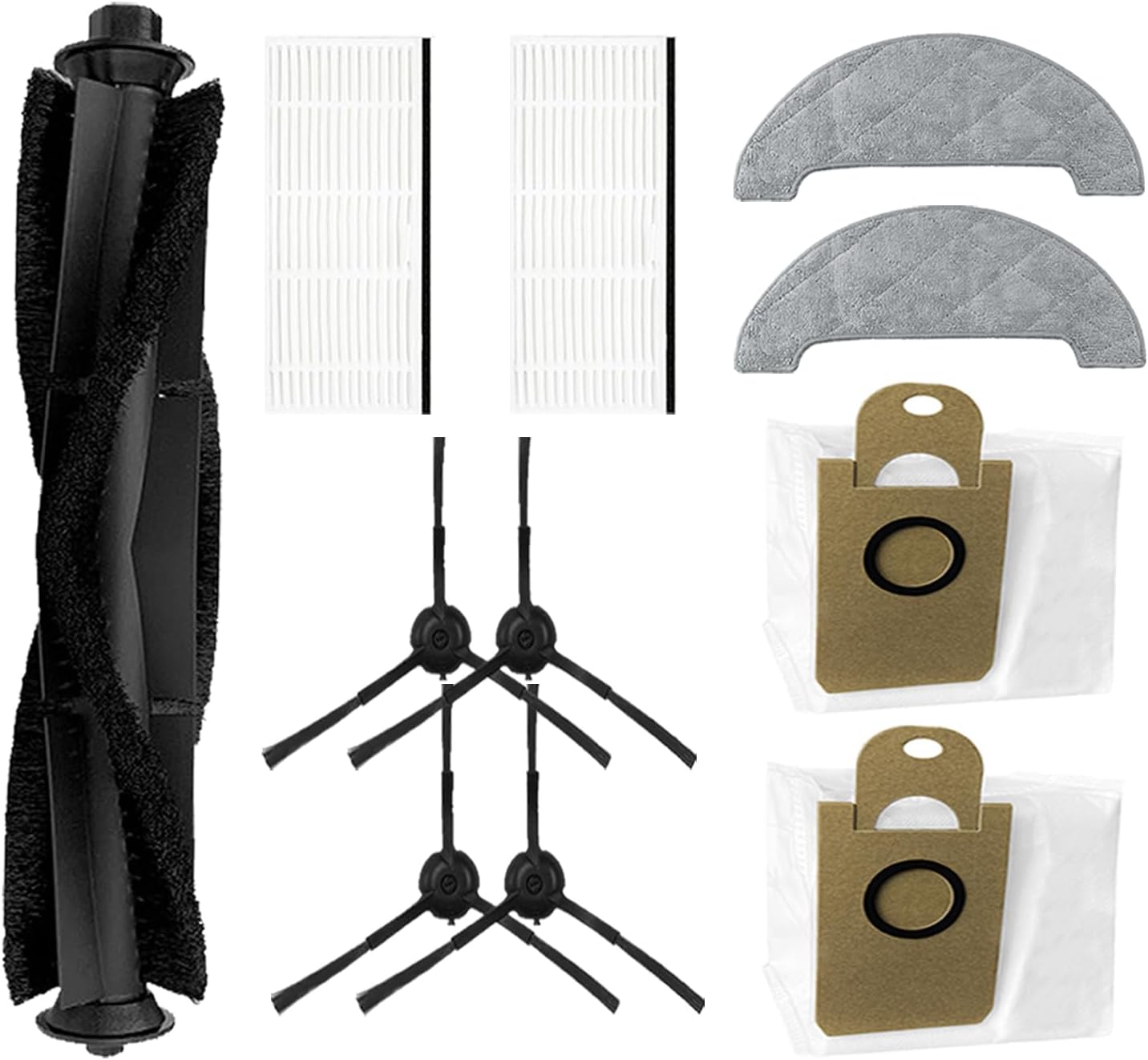 Replacement Parts for XiaoMi Viomi S9 Robot Vacuum Accessories 1 Main Brush 4 Side Brush 2 Filter 2 Mop pad 2 Dust Bag