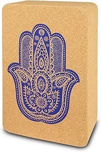 Bloque de yoga de corcho, fabricación ecológica, 100% corcho natural, estable y antideslizante, para principiantes y profesionales, bloque de yoga ecológico natural