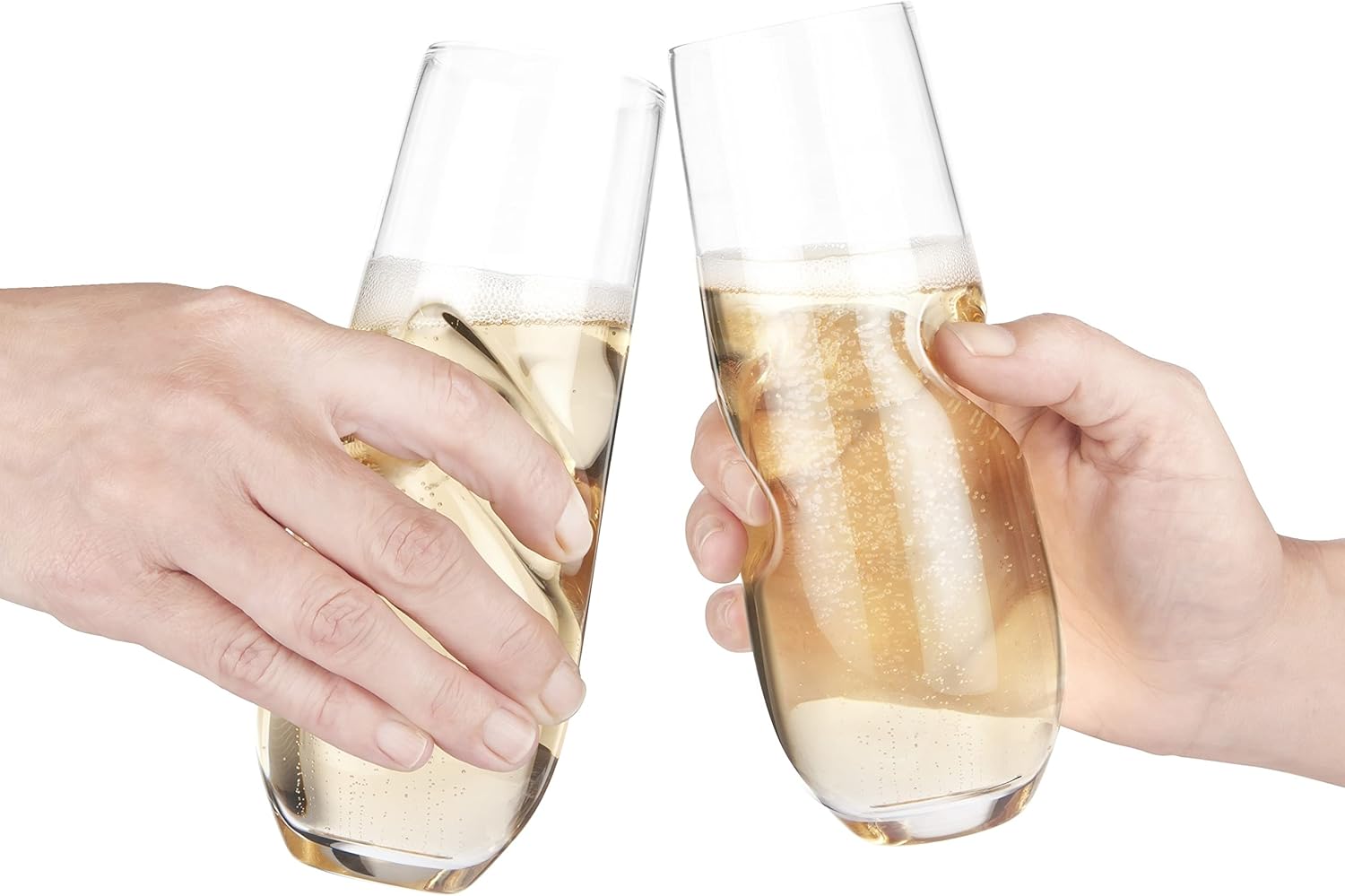 Bubbles Stemless Champagne/Sparkling Wine Glasses - Set of 4-8 oz (236 ml)