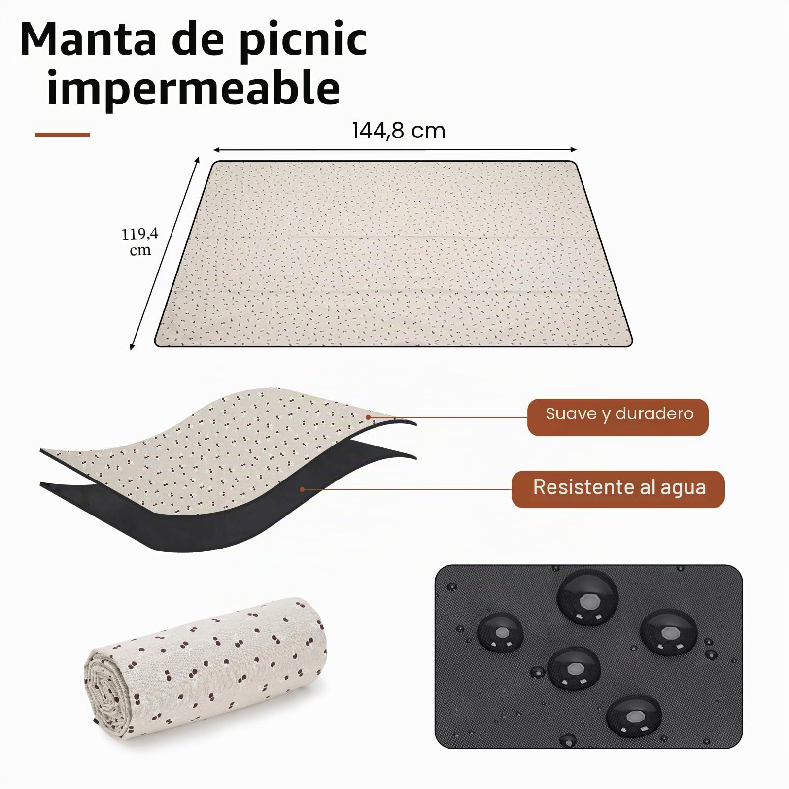 Juego de Cesta de Picnic Willow para 4 Personas con Bolsa térmica Grande y Manta Impermeable de Picnic, Cesta de Mimbre para Camping, al Aire Libre, día de San Valentín, Navidad, cumpleaños, etc.